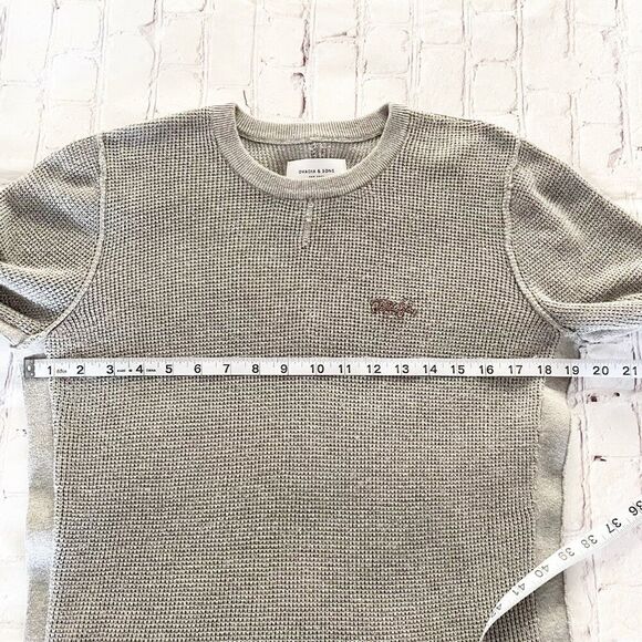 Men’s Gray Long Sleeve Thermal Shirt – Casual Slim Fit Waffle Knit Crewneck L - Picture 8 of 12